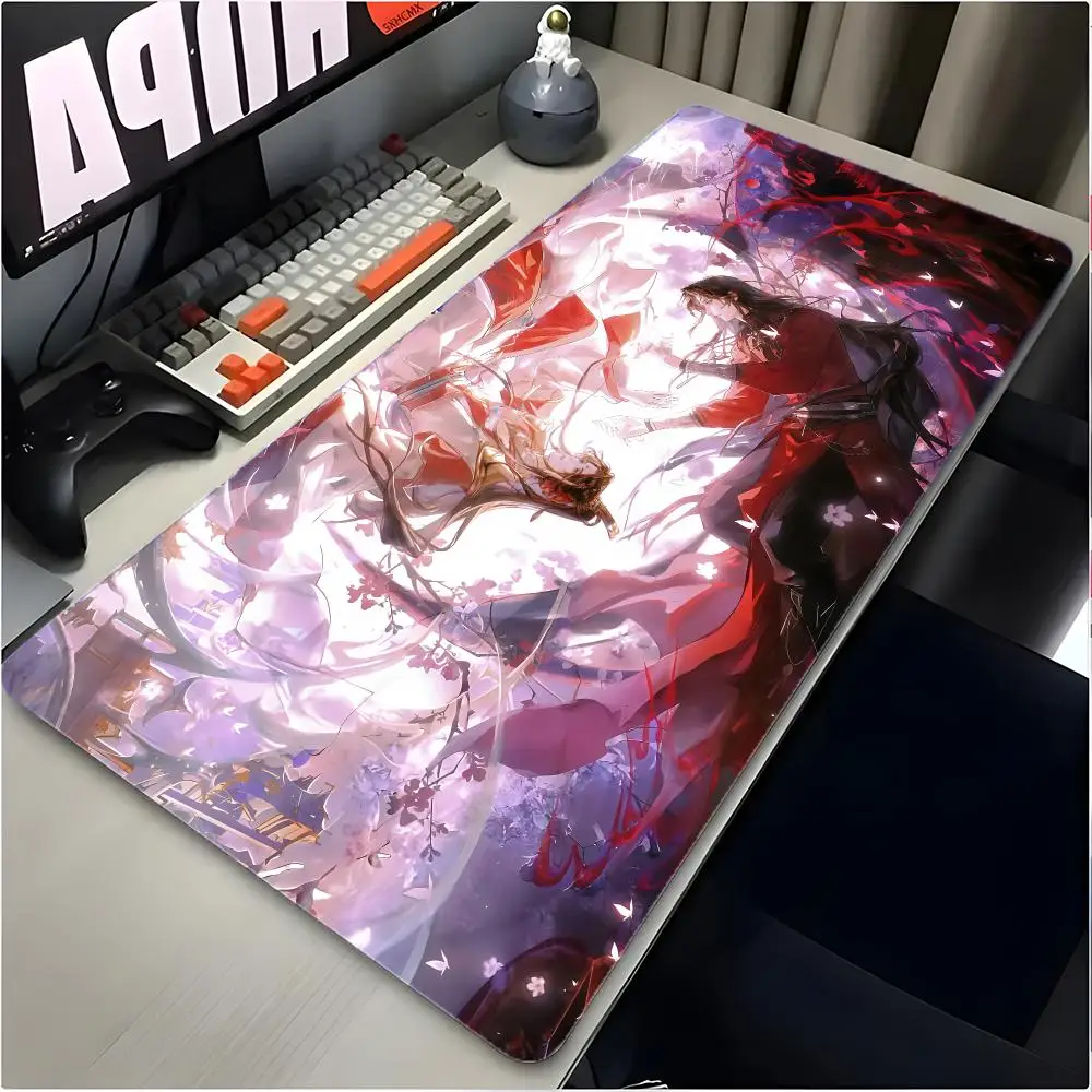 Mysterious Novel H-Heaven Officials Blessing Mouse Pad Large Mouse Pad Desk Mat Non‑Slip Board Gaming Mat Stitched Edge Design