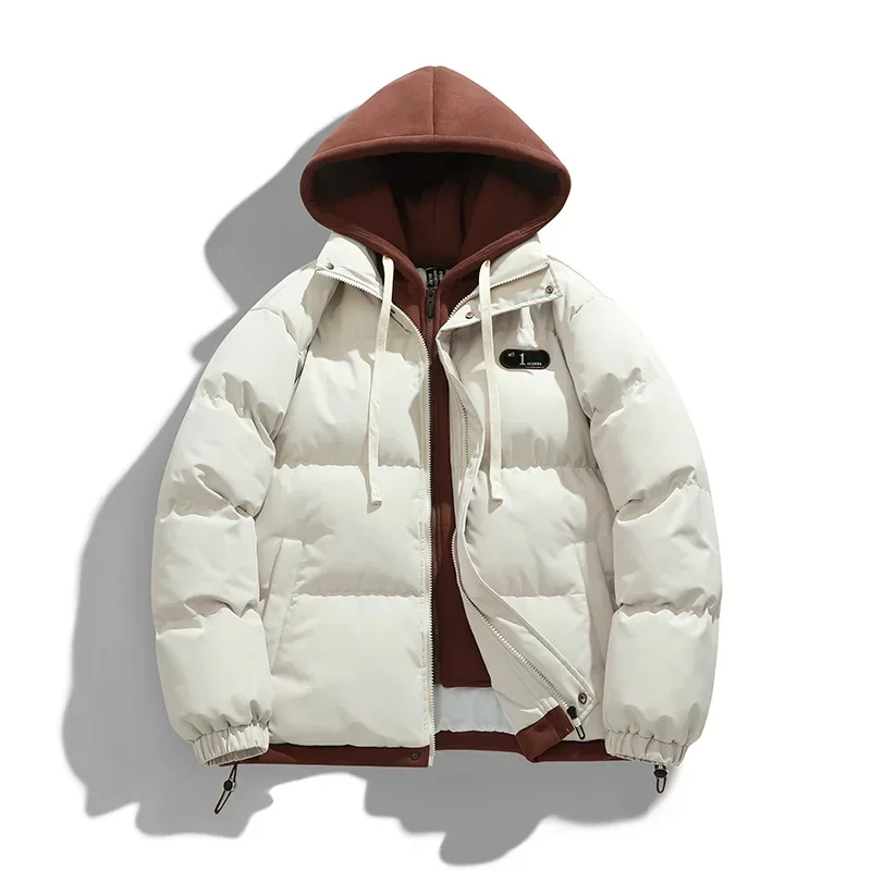 

Winter Hooded Jacket Men Parkas Thicken Warm Coat Male Puffer Jackets Solid Color Casual Parka Men Women Fashion Clothes