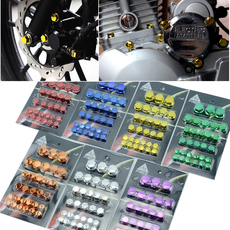 30pcs Motorcycle Screw Cap Cover Set Motor Scooter Head Screw Nut Bolt Caps Cover Decoration Motorcycle Modification Accessories