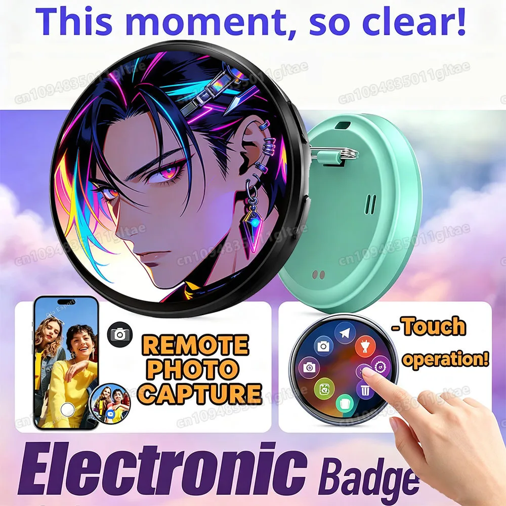 cracha-eletronico-dinamico-de-anime-cracha-digital-de-exibicao-merchandise-de-anime-presente-dinamico-para-amigos-otaku-ht30