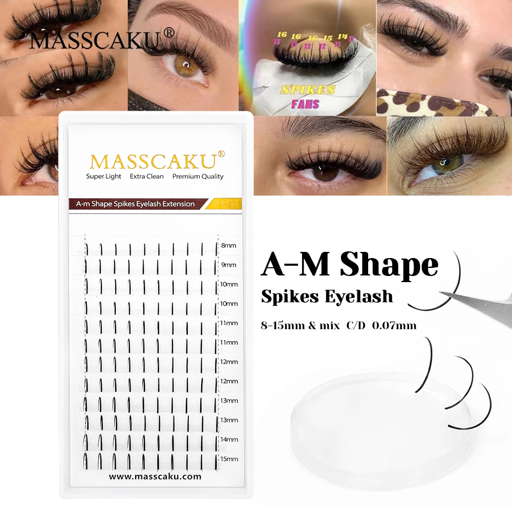 

Trending Products A/M Shape Spikes Cluster Eyelash Extensions 0.07mm Thickness Flat Base Fairy Cluster Eyelashes from MASSCAKU