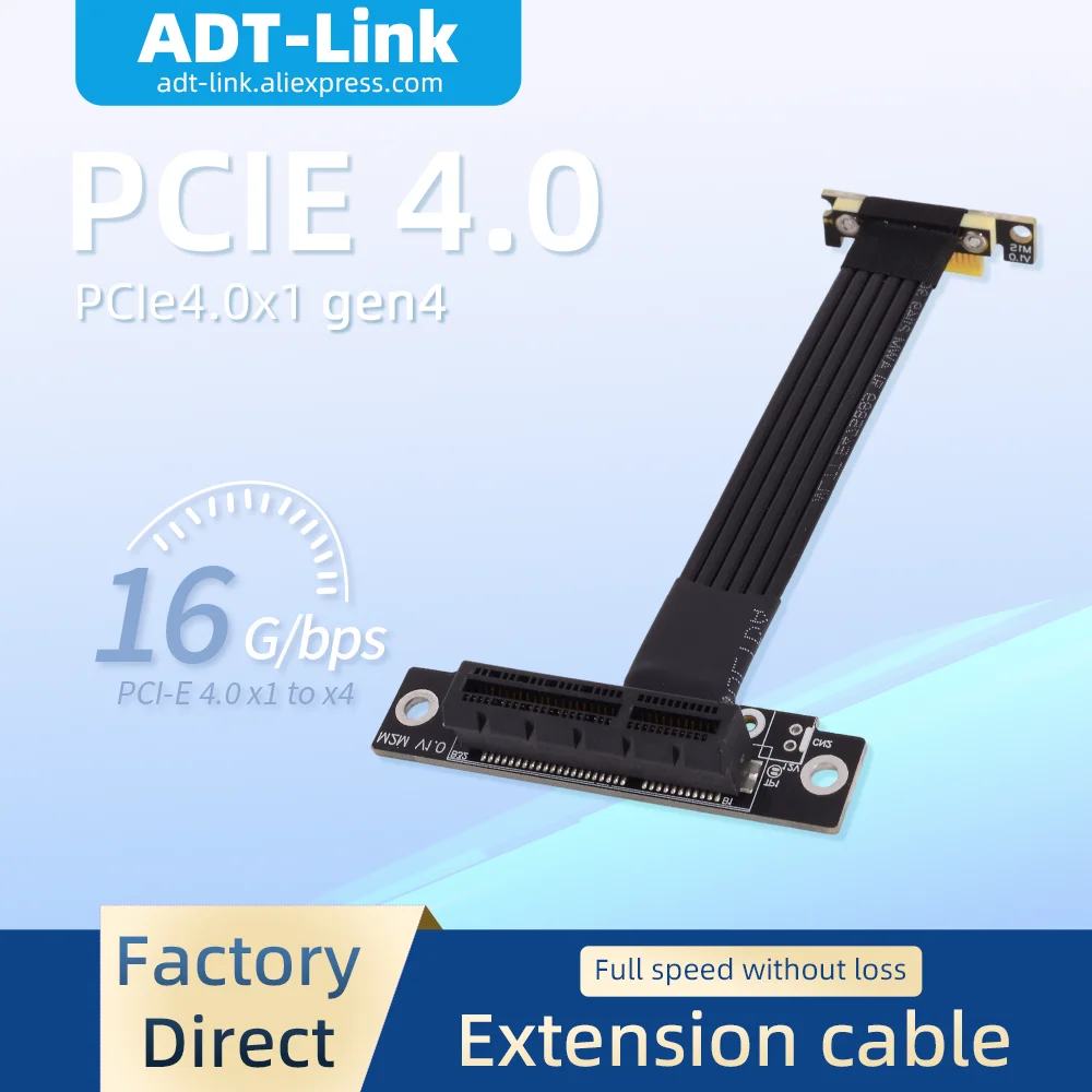 

ADT-LINK GEN3 PCIe 3.0 1X to 4X Riser адаптер для графической карты PCI Express SSD LAN USB-карта PCIE X1 to X4 Удлинительный кабель