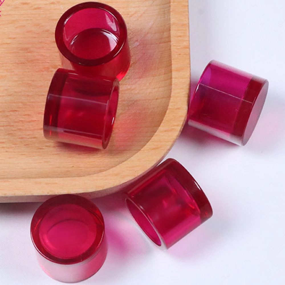 

30PCS/Lot Wholesale Custom Synthetic Good Polished Red Cylindrical stone Synthetic #5 Red Corundum Loose Capsule stone