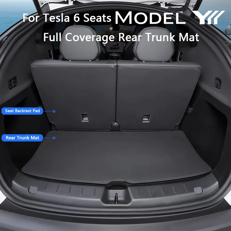

Коврик для багажника Tesla Model YL (6-местный), кожаный, полноразмерный, с защитой спинок сидений, подкладка для грузового отсека, защита от грязи