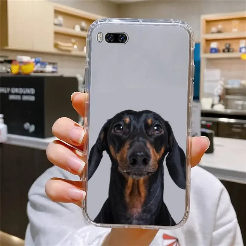 Dachshund Silhouette Dog Phone Case For Huawei Mate P10 P20 P30 P40 P50 Smart Z Honor 50 60 70 Pro Lite Transparent Case