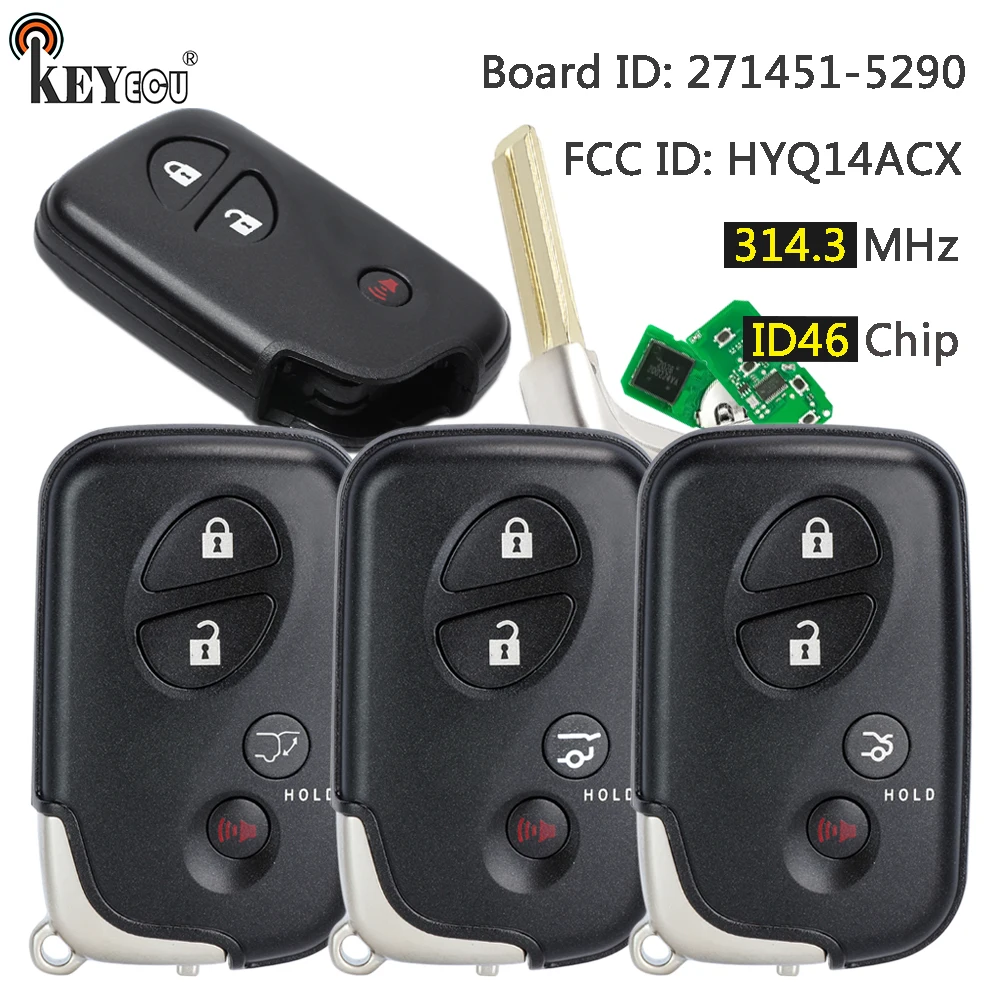 

Плата KEYECU 314,3 МГц HYQ14ACX: 271451-5290 Брелок для смарт-карт для Lexus RX350 RX450h CT200h LS460 HS250h LS600h GX460