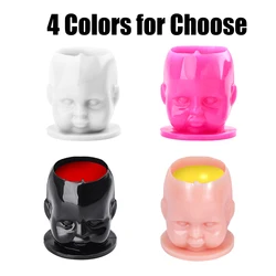 50pcs Plastic Disposable Tattoo Ink Cups Child Doll Shape With Base Pigment Clear Holder Container Cap Tattoo Accessory Supplies