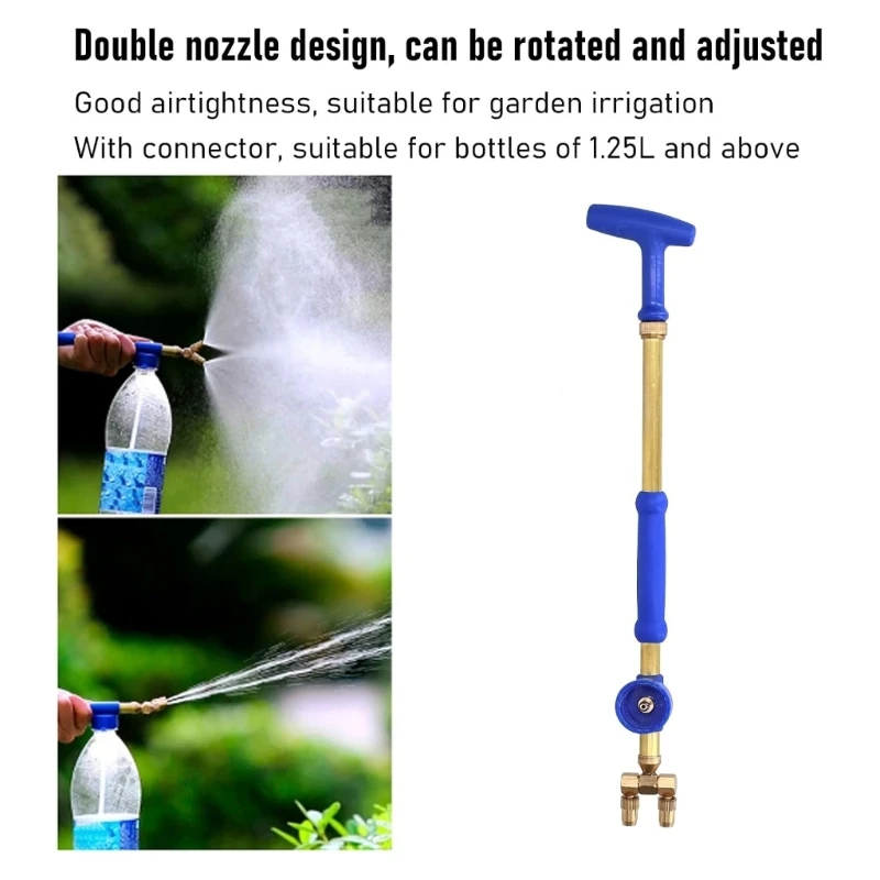 Double Sprayed Head Pressure Sprayed Guns Lawn Watering Tool For Gardening Copper Plastic Construction Telescoping Rod