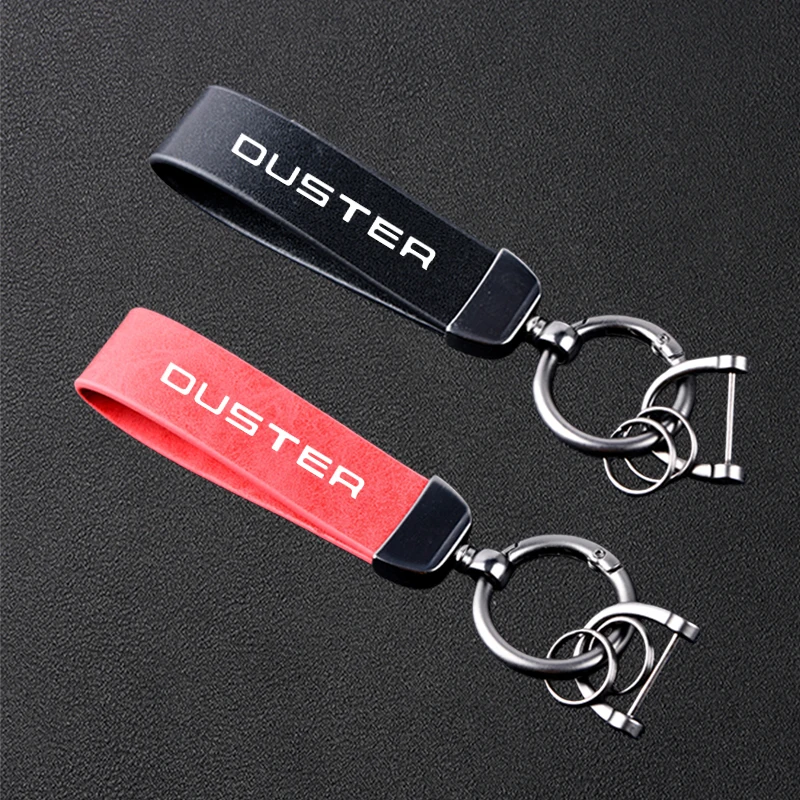 Für Dacia DUSTER Hochwertiger Auto-Leder-Schlüsselanhänger, Metall-Schlüsselanhänger-Zubehör