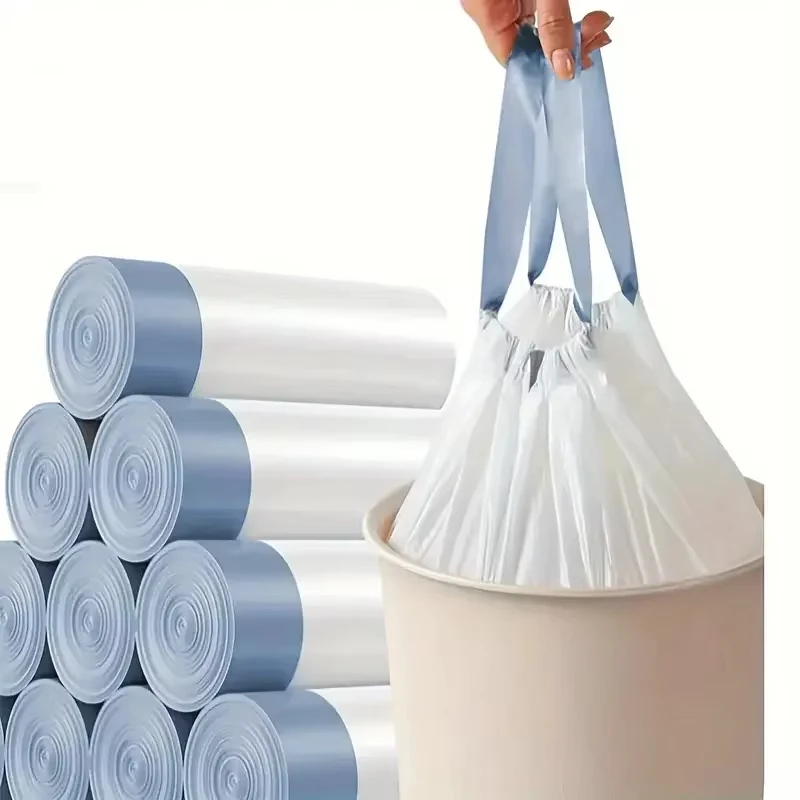 Bolsa de Basura con Cordón, Portátil, para Cocina, Gruesa, Grande, para Dormitorio Estudiantil, con Cierre Automático, Bolsa de Plástico Gruesa