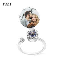 Anillo personalizado con imagen en el interior, regalos para mujeres, Día de San Valentín, cumpleaños, aniversario