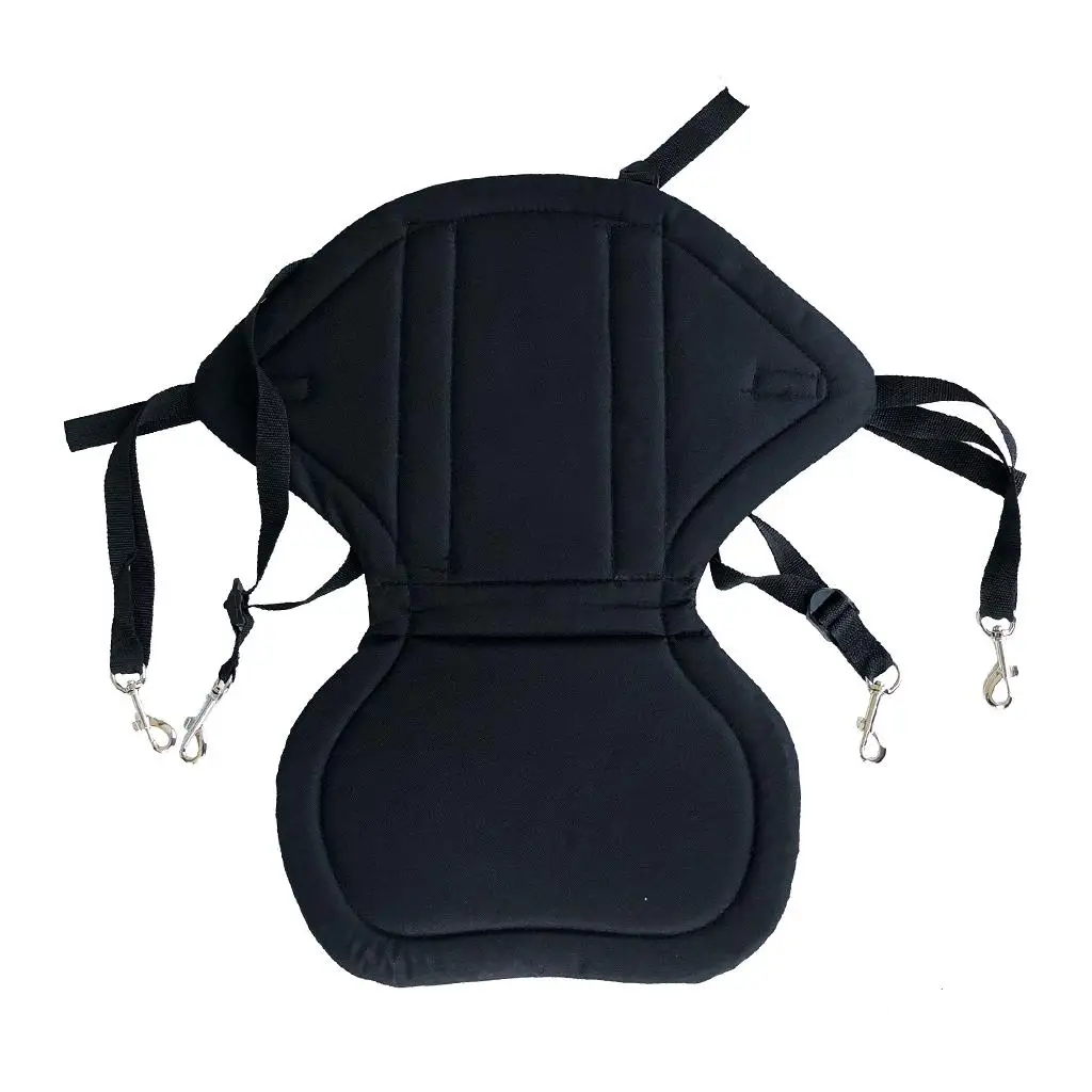 Inflatable Boat Backrest Kayak Seat Cushion Adjustable Black Nylon for Children Paddle Activities