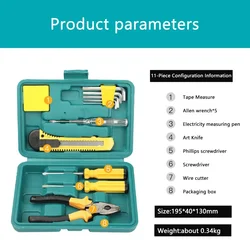 11pcs Hardware Toolbox Set, Car Household Vise Wrench Screwdriver Combination Tool Set, Hand Tools New qing