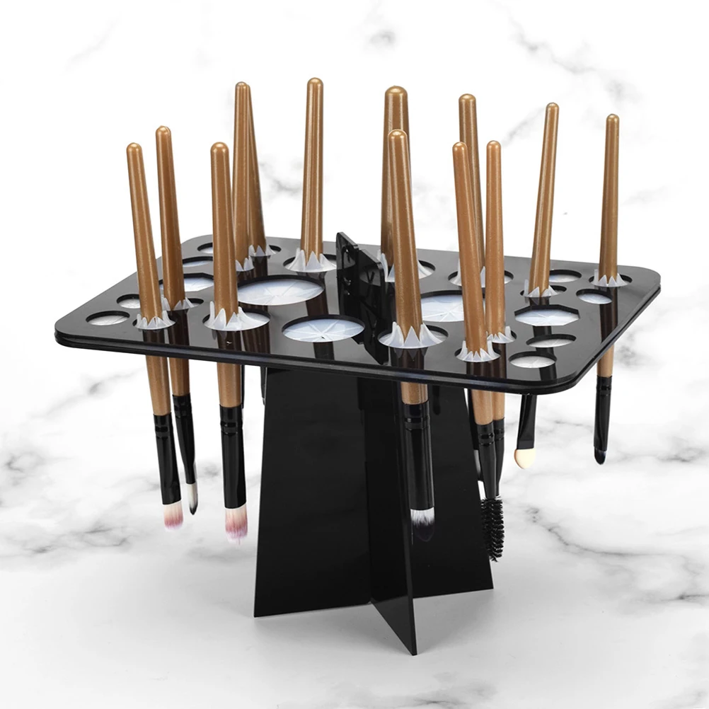 

1Pcs 26 Holes Makeup Brush Drying Rack Black Acrylic Organizer Mix Sizes Extend Service Life Makeup Brush Holder