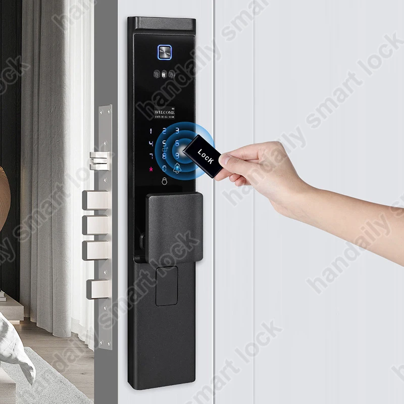 Waterproof Tuya APP Electronic Digital Locks 3D Face Recognition Biometric Fingerprint Smart Door Lock With Israel 6085 Mortise