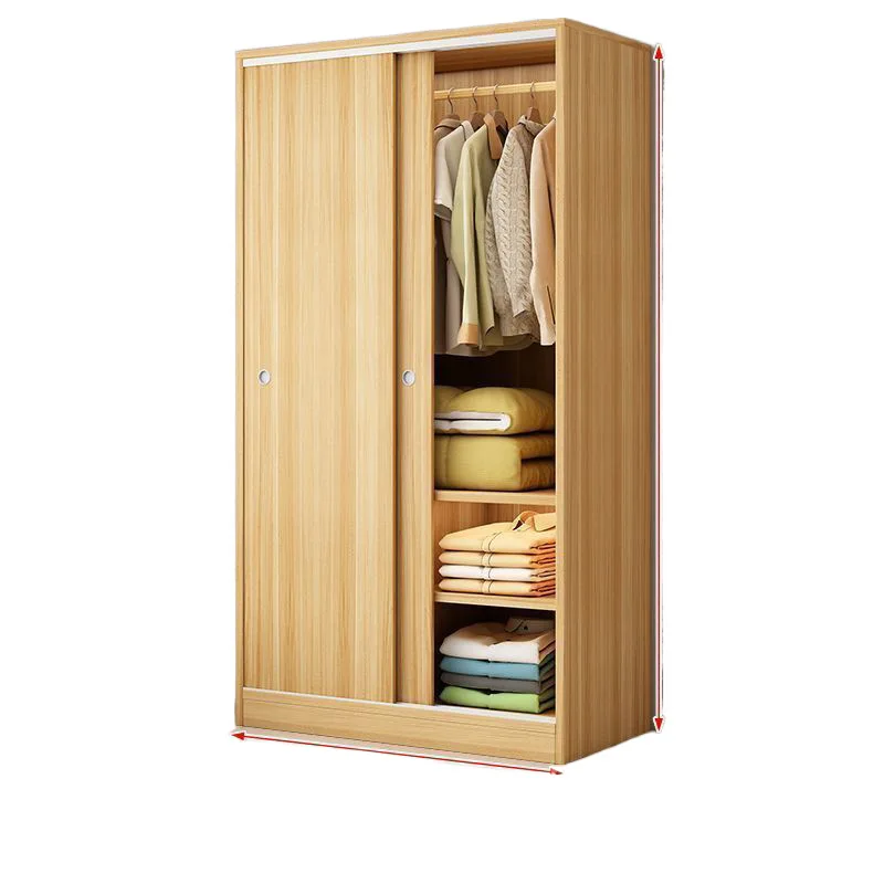 

Wardrobe, sliding door, solid wood, panel type, simple, storage, storage, household, bedroom