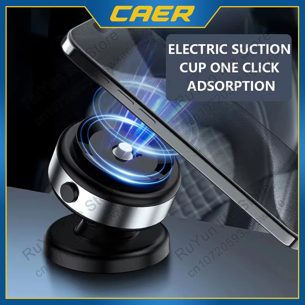 CAER 360° Rotatable Vacuum Car Holder Magnetic Suction Mobile Phone Holder Aluminum Alloy Adsorption Bracket for IPhone Xiaomi