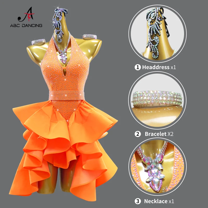 Costume de scène de danse latine pour filles, robe Standard pour salle de bal, vêtements de compétition pour femmes, ensembles féminins, vêtements de carnaval, tenues de fête, 2025