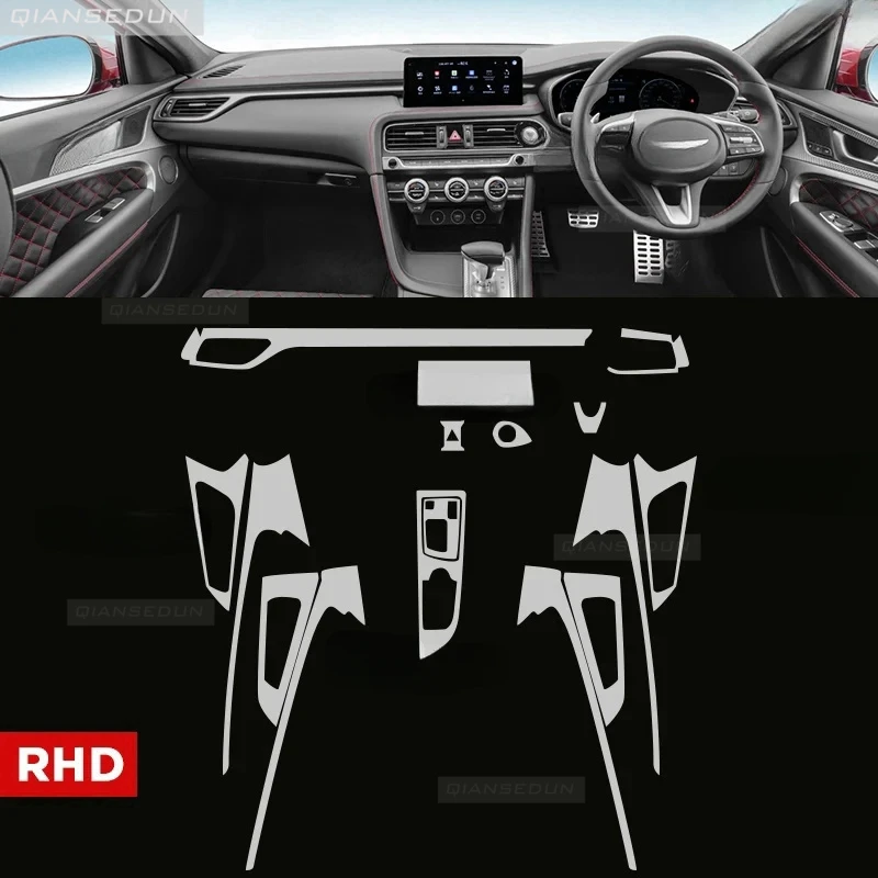 For Genesis G70 2021-2024 Gearbox Panel Navigation Screen Automotive Interior TPU Protective Film Cover Anti-Scratch Sticker