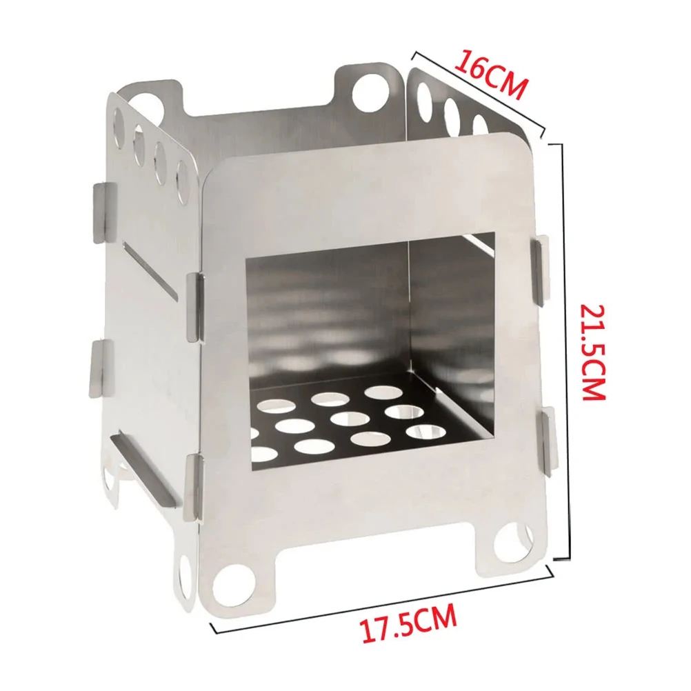 

Folding Wood Stove Stainless Steel Portable BBQ Camping Cooker Lightweight Compact Foldable Outdoor Stove Accessories Durable
