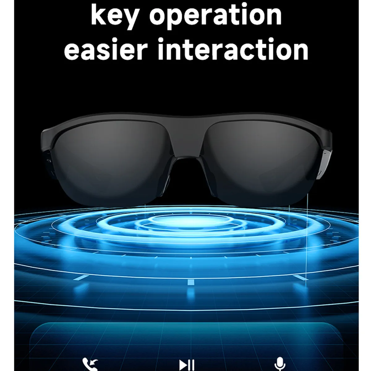Occhiali da sole intelligenti Bluetooth Ciclismo Protezione UV Rispondi Chiamate Ascolta Assistente vocale musico Fotocamera remota Smartglasses per uomo