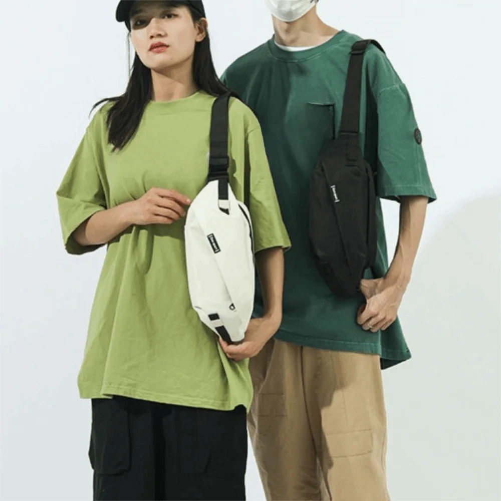 

Large Capacity Nylon Panelled Waist Packs Lightweight Trendy Unisex Chest Pack One Shoulder Zipper Men Waist Belt Bags Casual