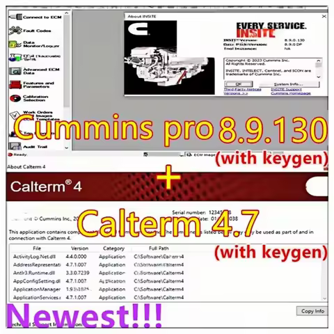 Newest Cummin Insite 8.9 PRO Engine Diagnostic Software Calterm 4.7 MetaFiles v4.7.1.00+ free Keygen + 7+Installation Tutorial