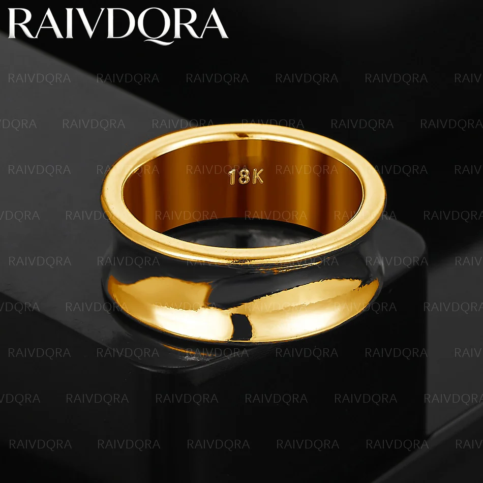 18K Gold Plated Plain Ring For Men and Women Fashion Jewelry Simple Generous Party Accessories Birthday Gifts