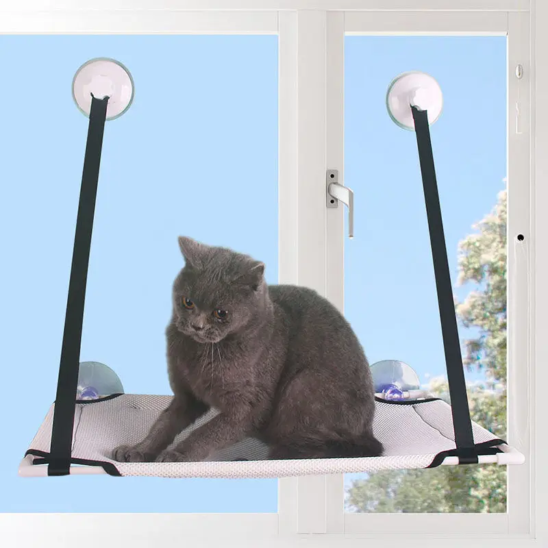 Cat Hammock Suction Cup Cat Nest Doublelayer Cat  Hammock Bed Pet Bed For Cat Dog Sunny Window Seat Bearing 20kg Cat Accessories