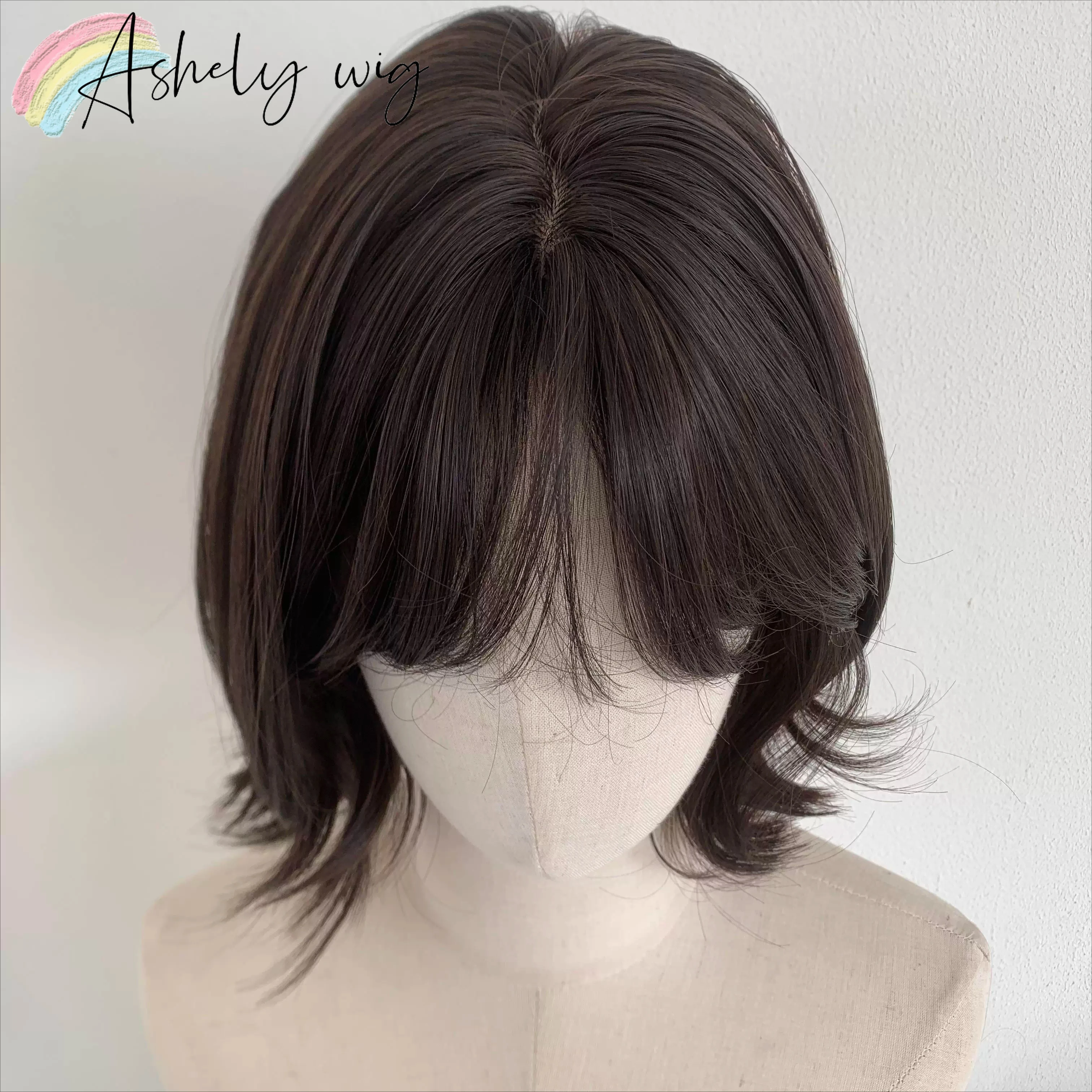 

Wendy Short Wig for Women 12inch Lolita Wig with Bangs Brown Black Cute High Temperature Fibers Synthetic Wigs Headband Wigs