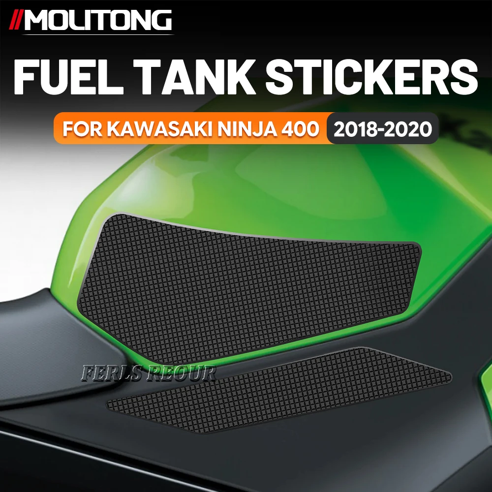 

For KAWASAKI NINJA 400 2018-2020 Motorcycle Gas Tank Protector Rubber Black Anti Slip Anti Scratch Fuel Tank Pad Sticker
