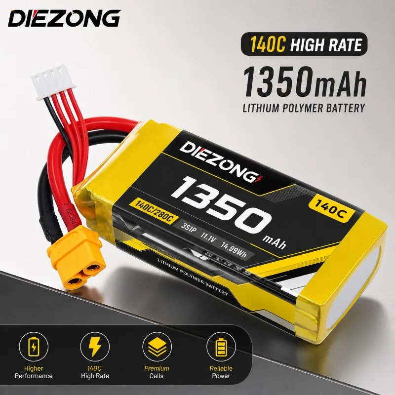 NEW IN STOCK GNB battery 1350mAh 3S 11.1V 140C FPV drone model  lithium battery High-Performance Fast Charging
