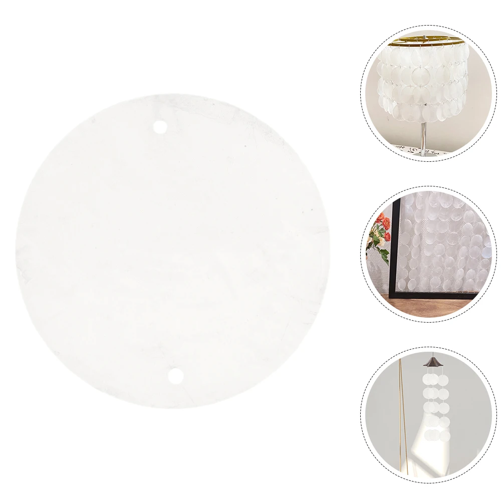 

50pcs Round Shell Beads White Natural Discs 2 Holes Wind Chimes Diy Crafts Hanging Lamps Jewelry Making Decorations Spacer