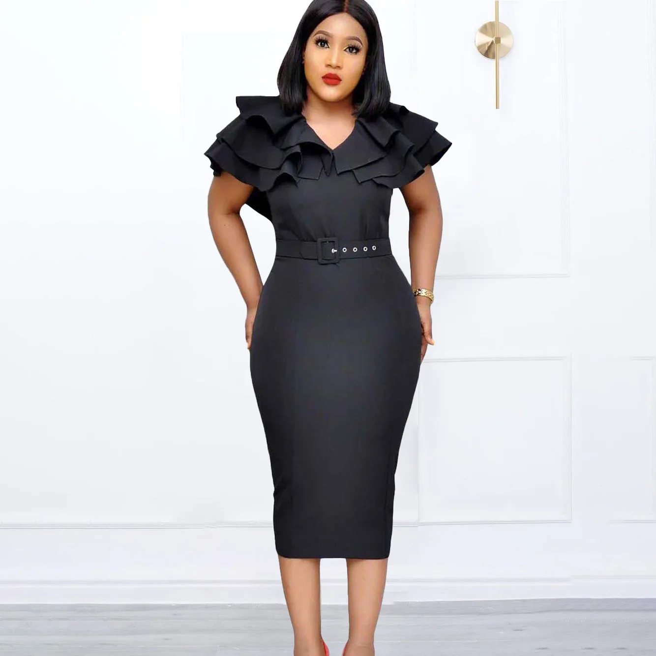 2024 new fashion plus-size skirt skirt short sleeve dress