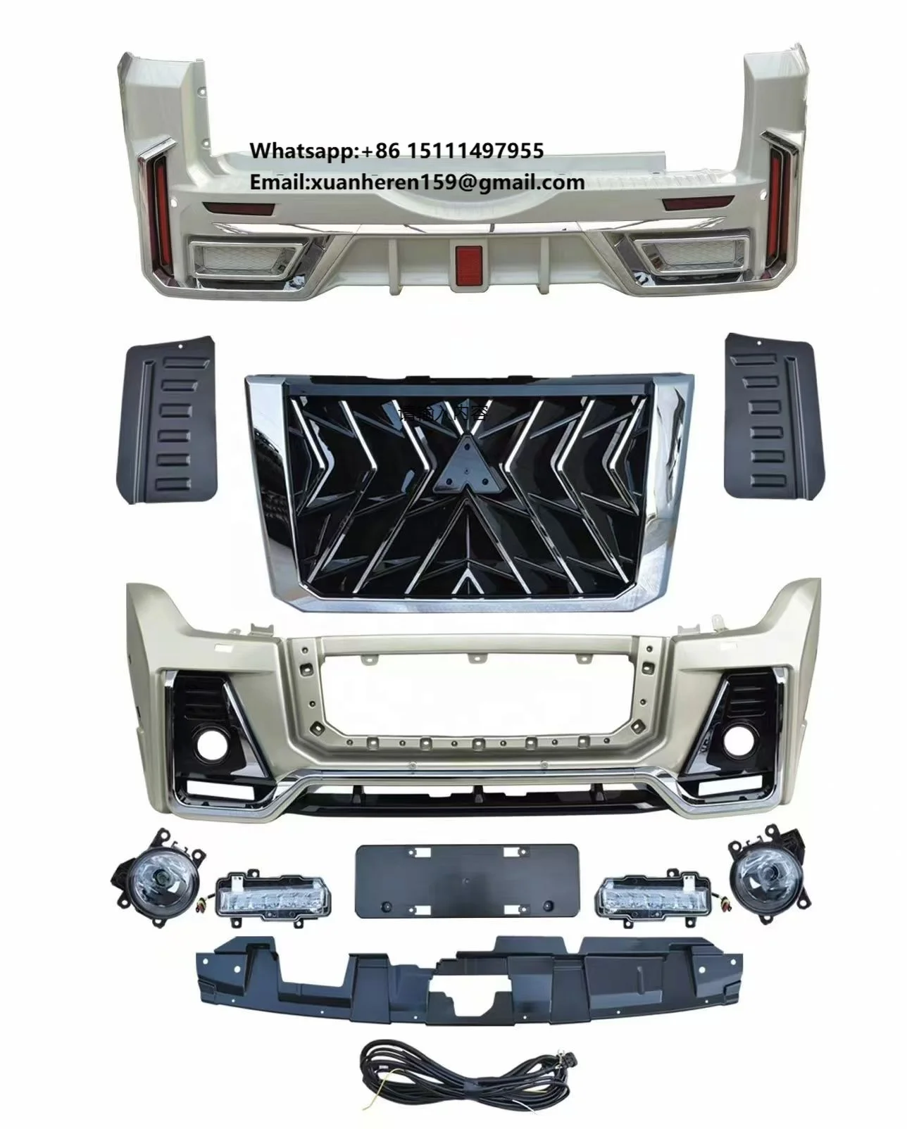 

Комплект переднего бампера для Mitsubishi Pajero V93 V97 V98 2007-2024, модификация автомобиля, передние и задние бамперы, фары, задние фонари, кастомизация