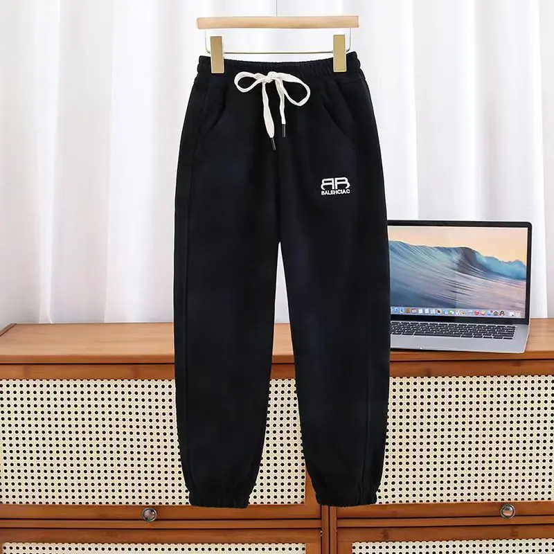 New 2025 Tweens Girls Loose Fit Sweatpants with Cuffed Hem Multi-Season Casual Pants Stain-Resistant Outerwear