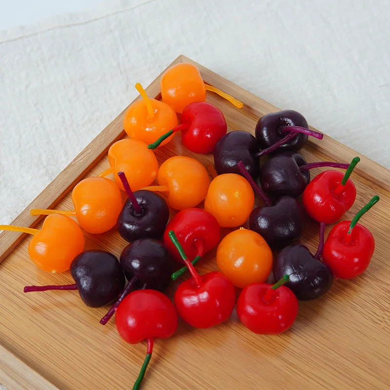 

1:1 Artificial Cherry Fake Cherry Fruit Model Refrigerator Sticker DIY Accessories Fake Food Photography Props Decorations