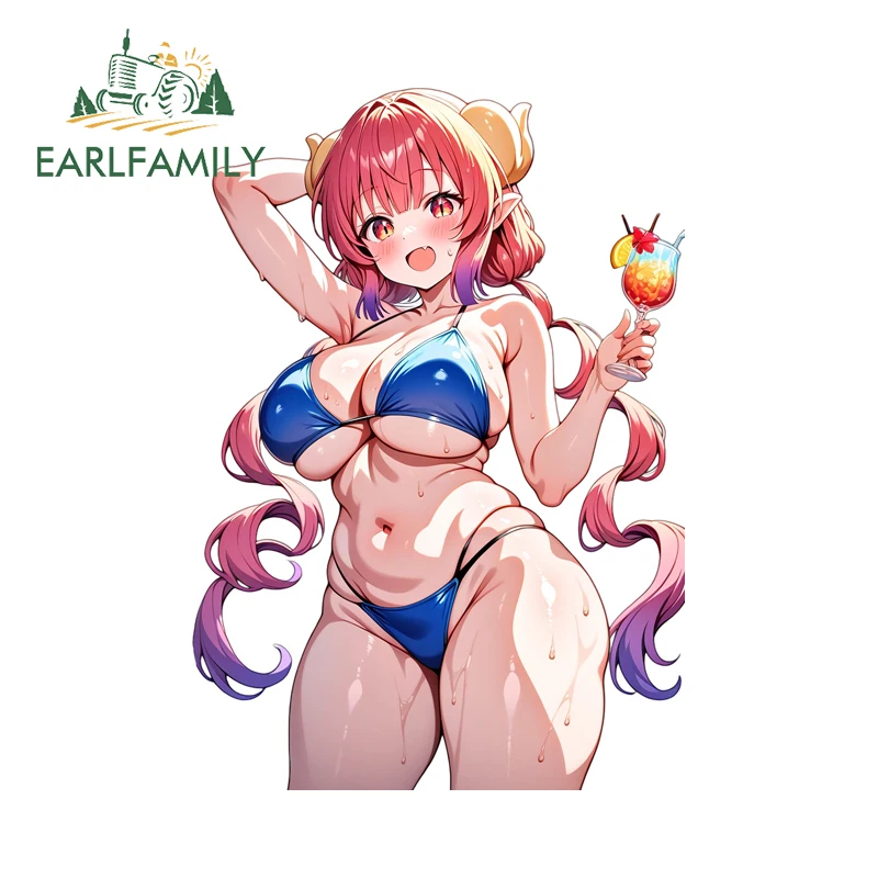 EARLFAMILY Sex Iruru Alluring Bikini Car Stickers Cute Amusing Anime Decals Occlusion Scratch Simple Occlusion Scratch Decals