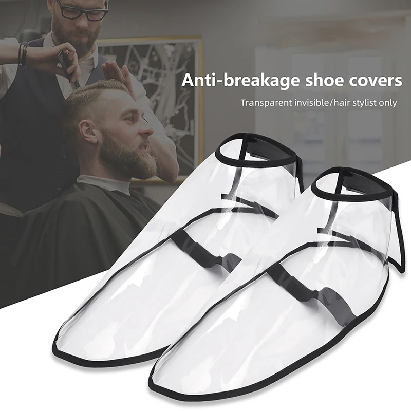 1Pairs Hairdresser's Shatter-proof Hair Shoes Cover Barbershop Hair Cutting Special Anti-hair Slag Transparent Overshoes