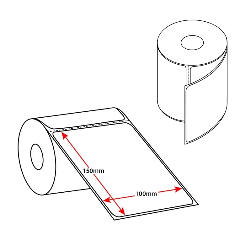 LKX 4x6 Inch Papel Adhesivo Shipping Labels All-Purpose Sticker Self-adhesive Waterproof Oil-Proof Thermal Label for 241BT