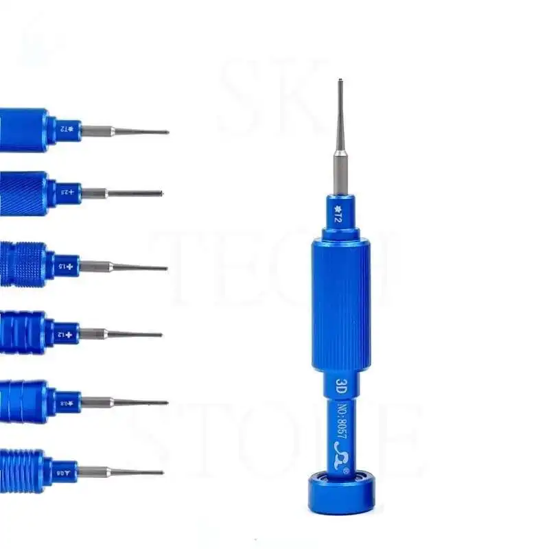 Cacciavite di precisione 3D SW-8057 Serie di pistole in acciaio Phillips Y 0.6 Torx 1.2 T2 1.5 0.8 Cacciavite per strumento di riparazione del telefono cellulare