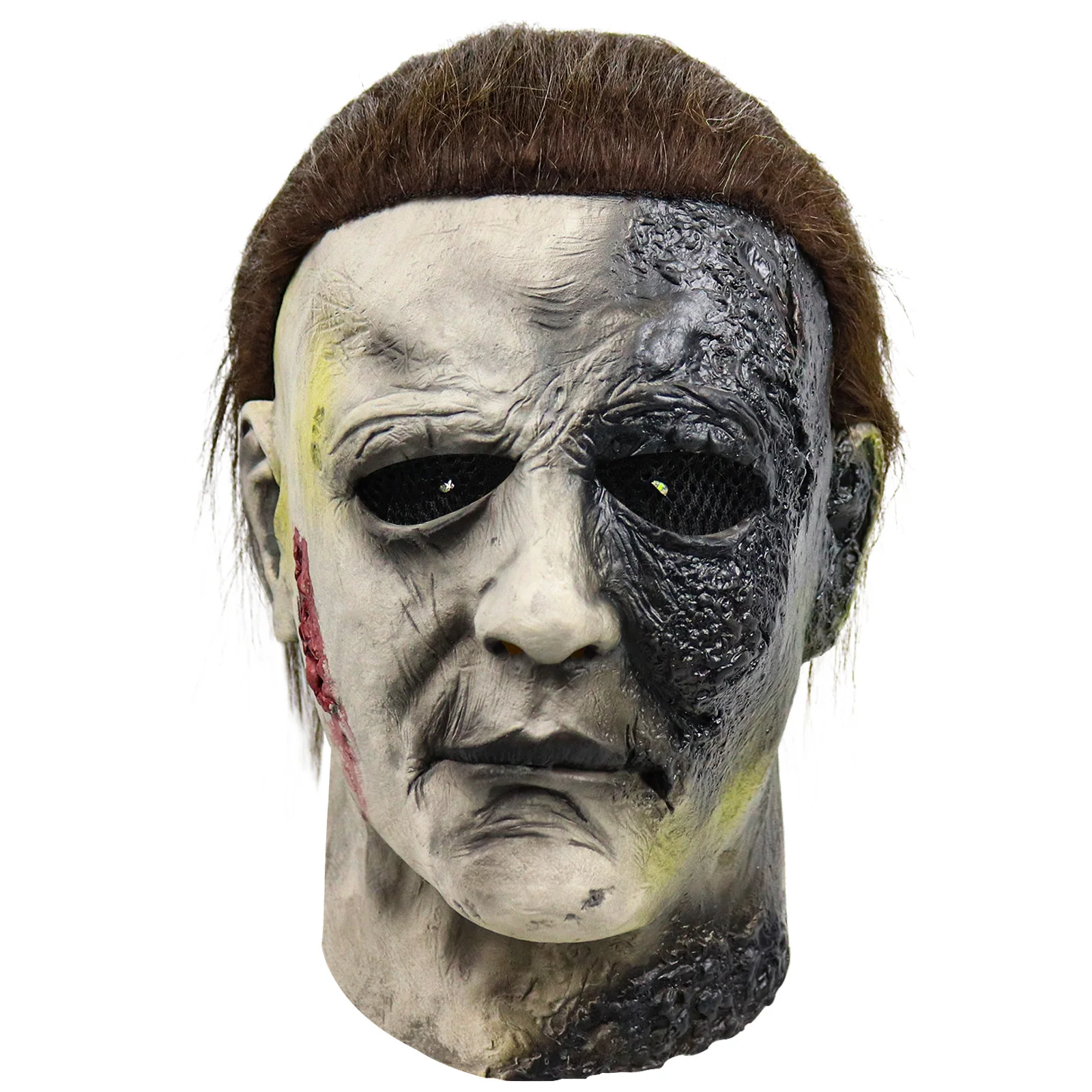 Michael Myers LED Masks Horror Eyes Glow Latex Full Head Mask Scary Halloween Party Cosplay Props