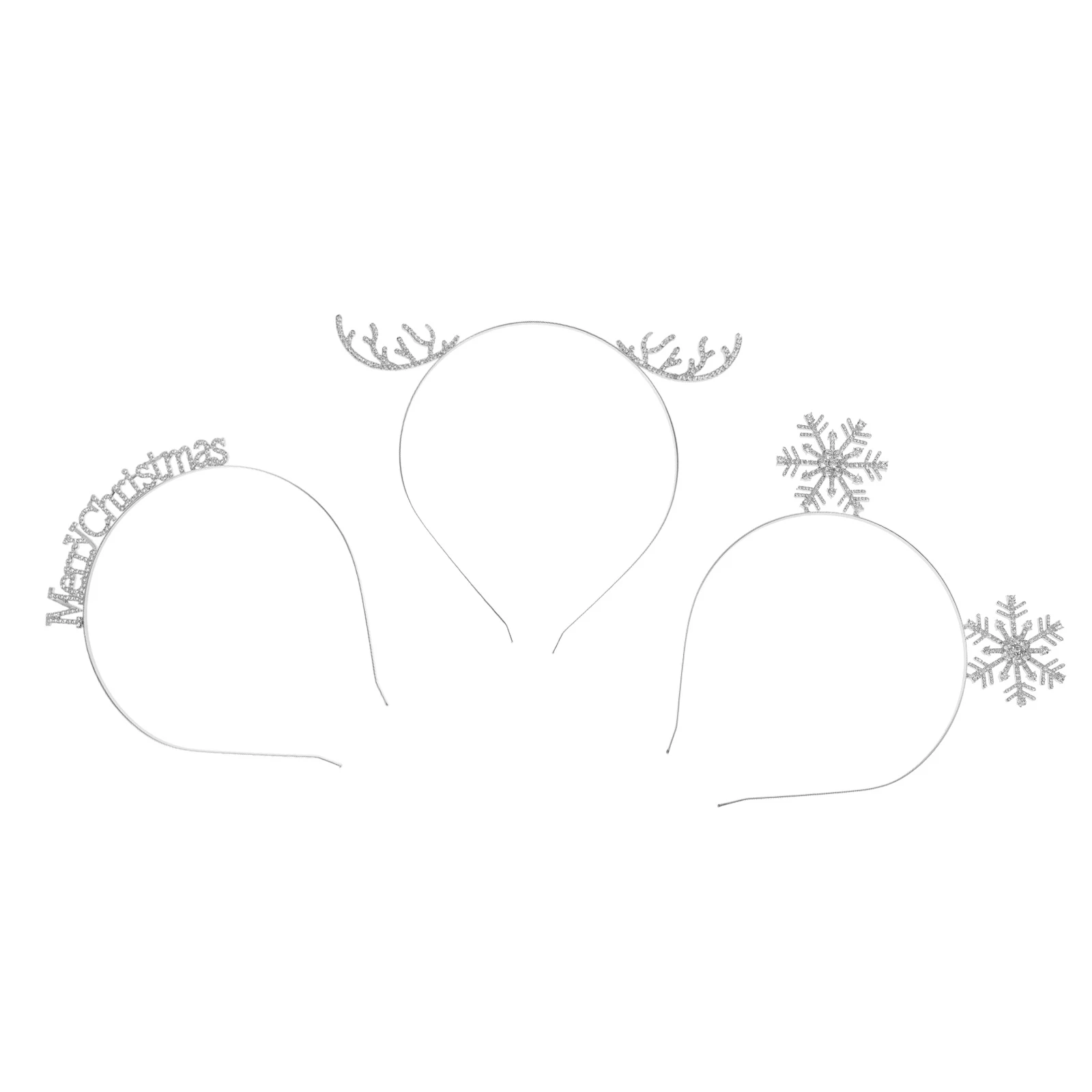 

3pcs Snowflake Headb Gold I7501 Christmas Party Hair Accessory Women Rhinestone Headdress Festive Bridesmaid Cosplay Props