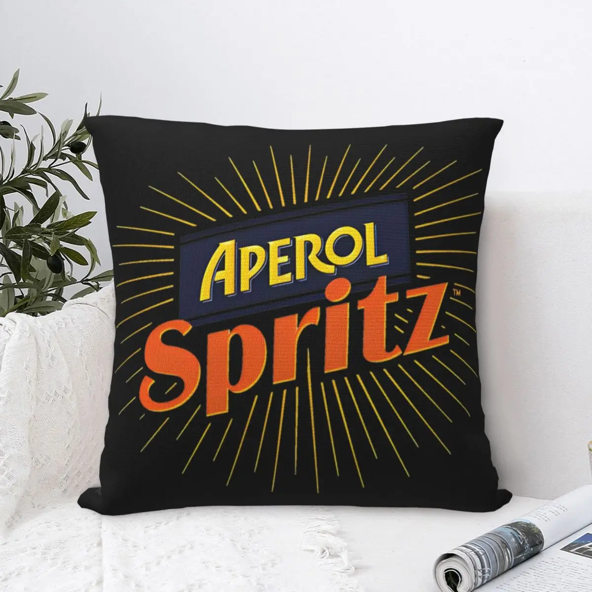 Retro Cocktail Alcohol Drink Pillowcase Polyester Cushion Cover Decoration Aperols Spritz Pillow Case Cover Car Zipper 40X40cm