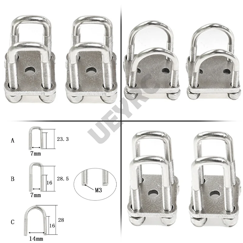 RC Truck Metal U-shaped Screw Suspension Bracket for 1/14 Tamiya SCANIA 770S R620 Volvo FH16XL 750 BENZ  LESU Car