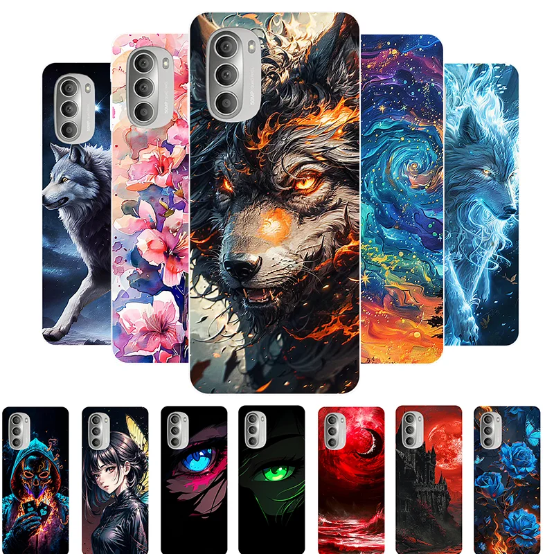 For Motorola Moto G51 5G Case XT2171-2 Flower Wolf Cover Soft Silicone Shockproof Phone Case For Moto G51 G 51 MotoG51 Bumper