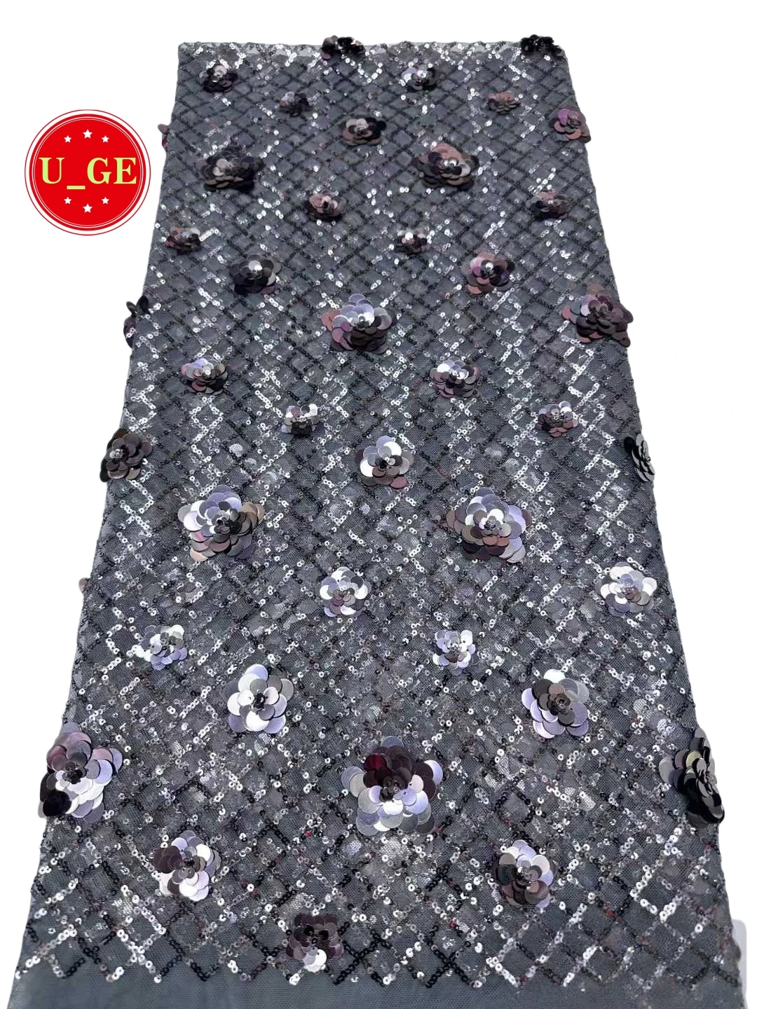 

2026Latest Best Quality Delicate Elegant 3D Soft Mesh Sequin lace Fbrice For Wedding Evening Dress U_GE5928