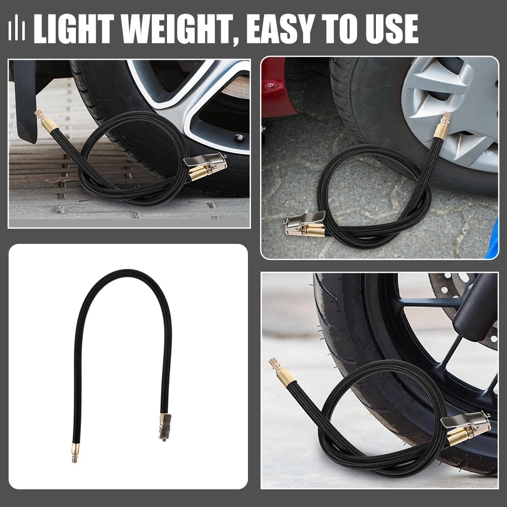 

40cm Car Inflator Extension Tube Chuck Hoses Inflator Pump Hose Valve Extender Air Pump Hose Flexible Repair Tools