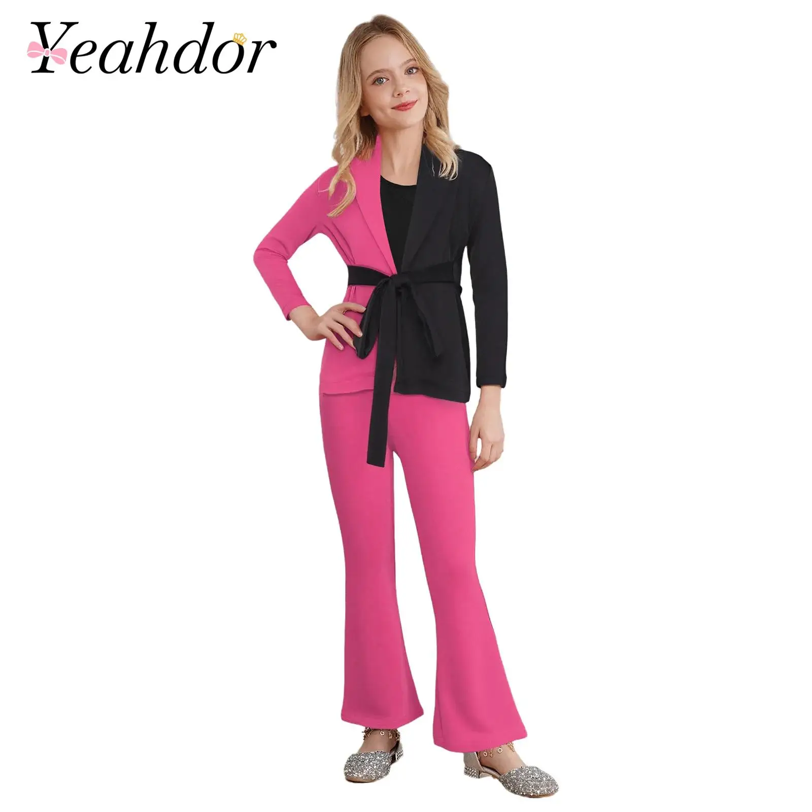 

Autumn Girls Fashion Ourfits Kids 2 Pieces Set Long Sleeve Tops + Flared Pants Birthday Party Outfits Banquet Suits Wedding Sets