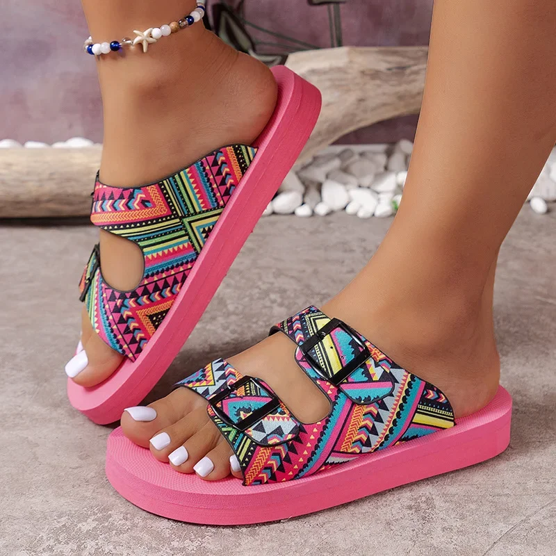 2024 Spring and Summer New plus Size Slippers Women's European and American Leisure Sandals Women